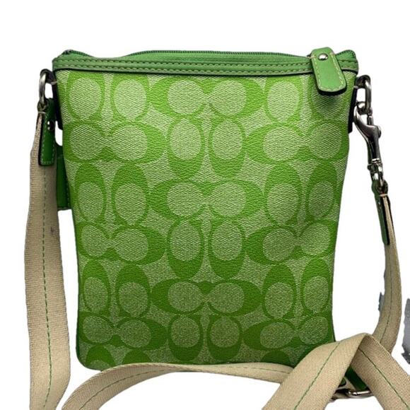 COACH Green Coated Canvas Crossbody - Picture 3 of 9